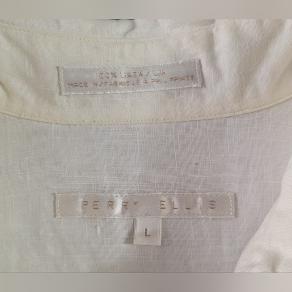 Perry Ellis Vintage Feather Weight Linen Mens Large Oversized 80s Styling - Picture 3 of 10